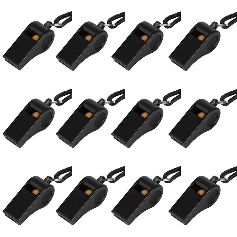 Fya Whistle, Plastic Whistle with Lanyard, Loud Clear Black Whistles Bulk Great for Coaches, Referees, and Officials - Image 1